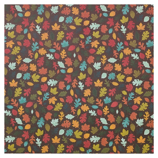 Multicolor Fall Leaves Cardstock Paper by Recollections&#x2122;, 12&#x22; x 12&#x22;